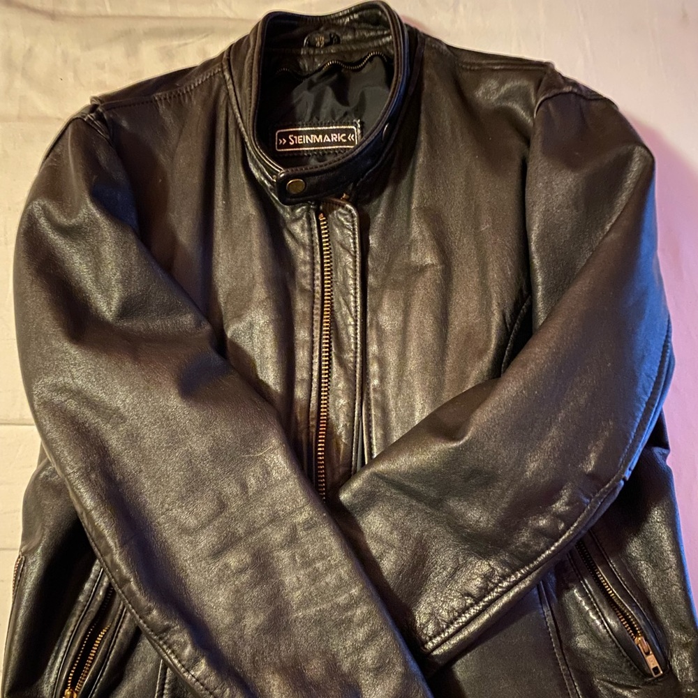 Leather motorcycle jacket size 42